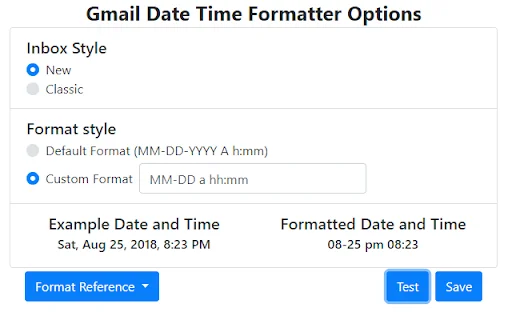 Gmail Date Time Formatter ডাউনলোড করুন – ইমেইল ডেট ফরম্যাট কাস্টমাইজ করুন - Screenshot 2